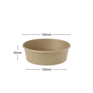 16OZ KRAFT PAPER BOWL with measurements