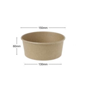 26OZ KRAFT PAPER BOWL with measurements