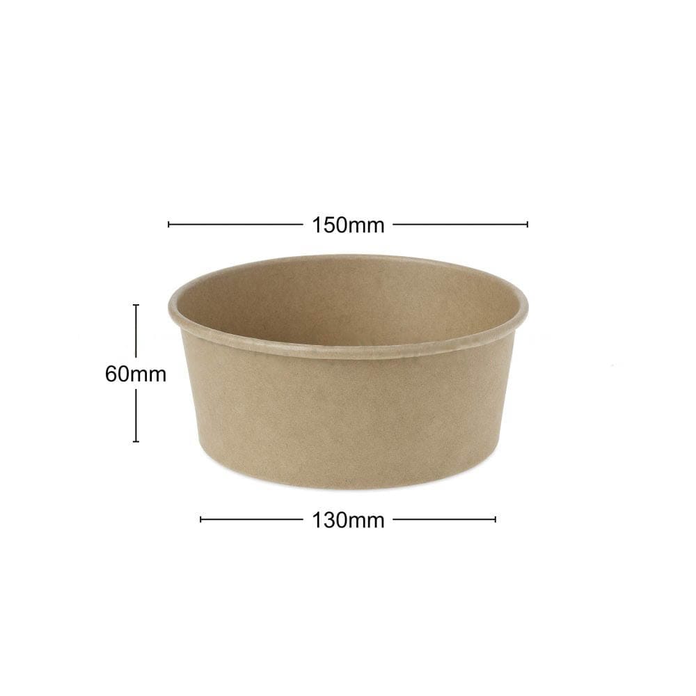 26OZ KRAFT PAPER BOWL with measurements
