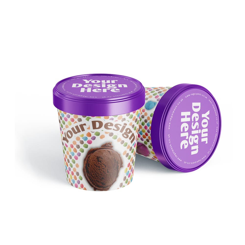 Personalized, bespoke and Custom Printed Ice Cream Tubs with Lids