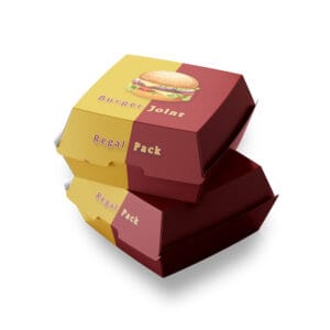 Personalized, Bespoke, and Custom Double Burger Boxes 117x117x80 mm