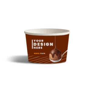 Personalized, Customized and bespoke brown Ice Cream Cups with Digital Print