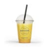 Personalized, Customized and bespoke Plastic Cups with Logo – 1 Colour Print with black straw and juice filled