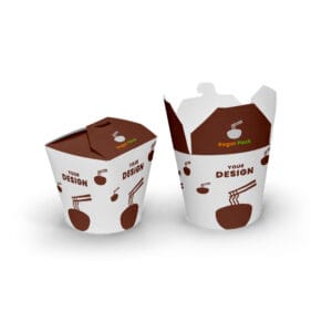 Personalized, Bespoke and Custom Printed Round bottom White Noodle Boxes