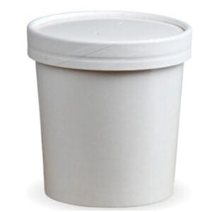 16oz/473ml White Soup Container With Lid