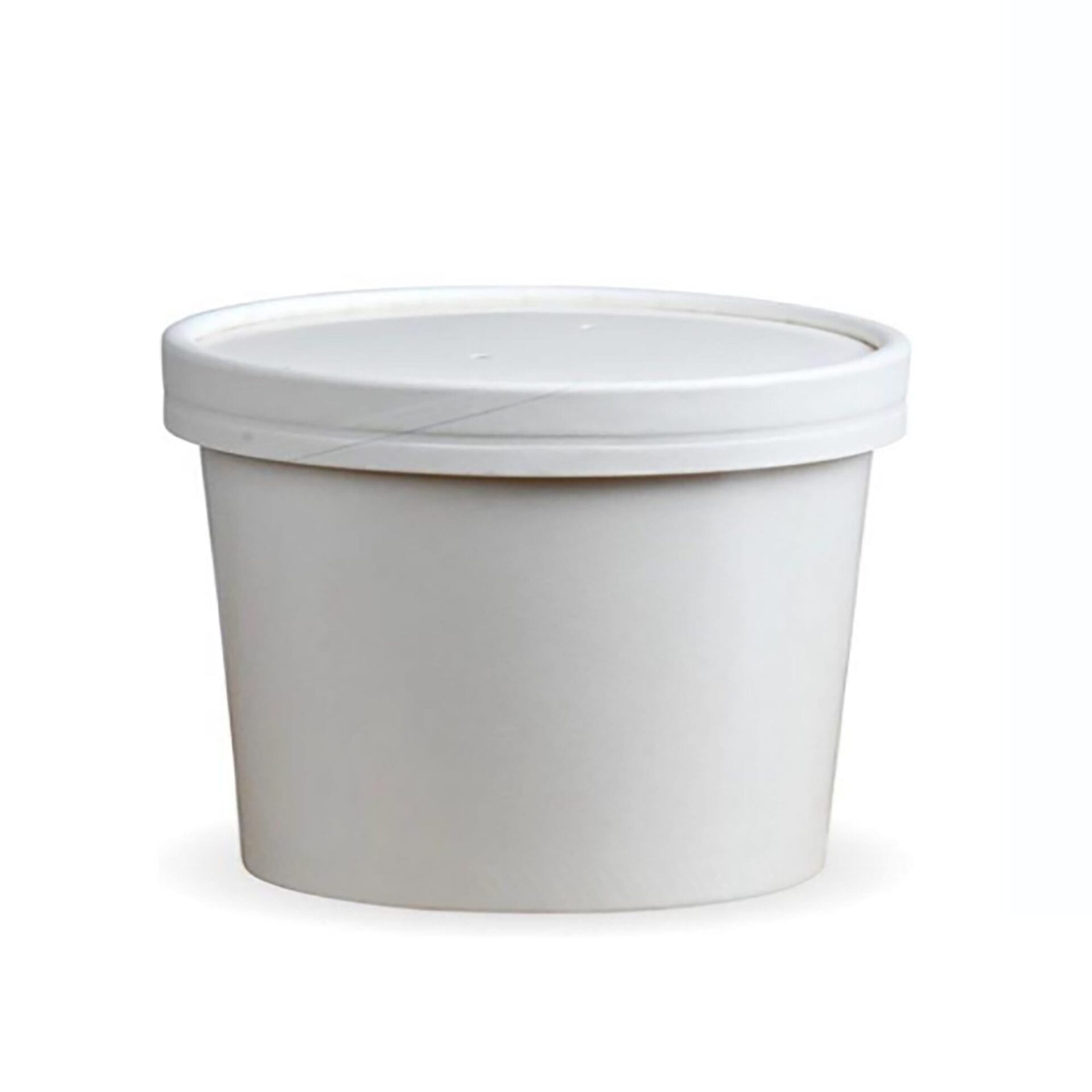 8oz/237ml White Soup Container With Lid