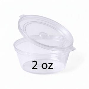 2oz Clear Hinged Lids Sauce Pots
