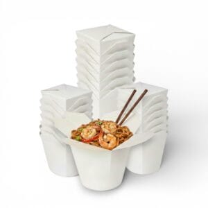 26oz/750ml White Leakproof Noodle Box