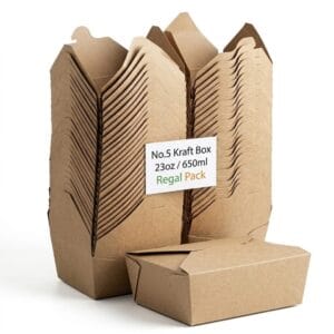 23oz/650ml No5 Kraft Biodegradable Leakproof Container